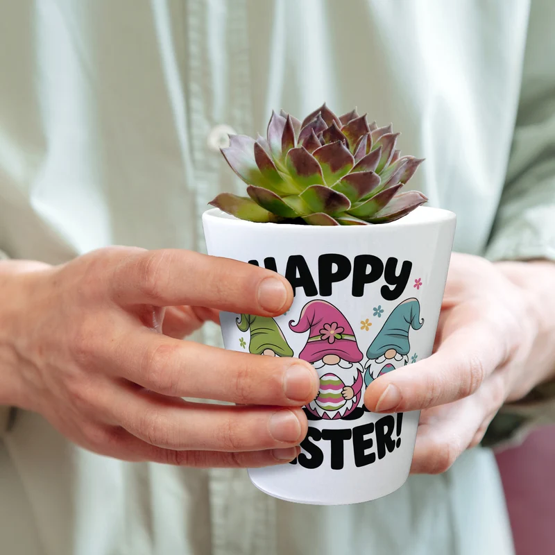 Drei Wichtel mit Ostereiern Blumentopf - Happy Easter