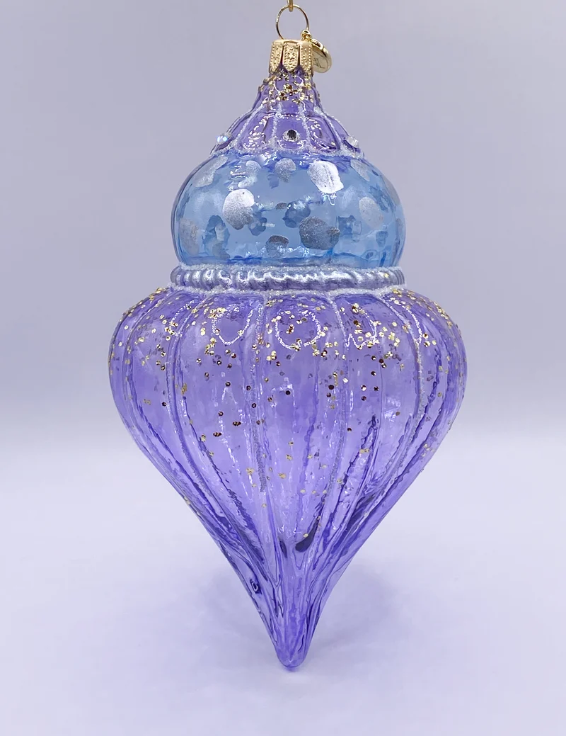 Purple transparenter Tropfen mit Golddekor, GlitterLab