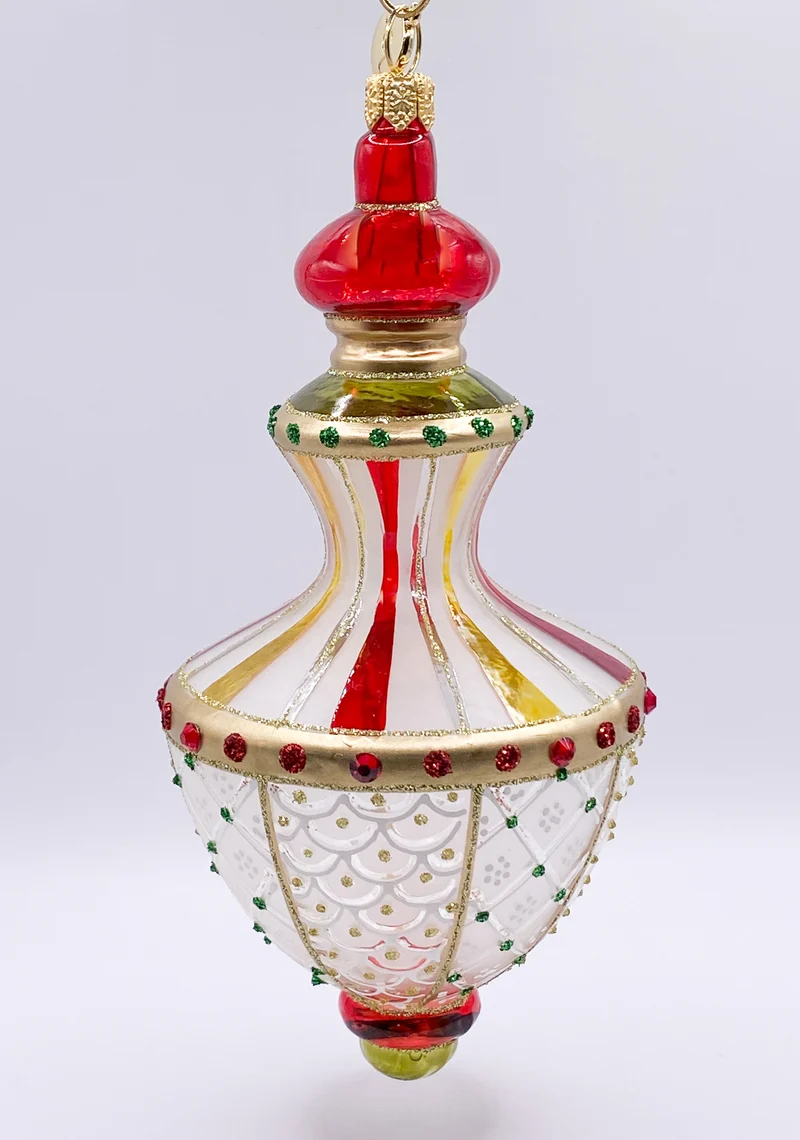 Laternenform transparent mit aufwändigem Dekor, GlitterLab