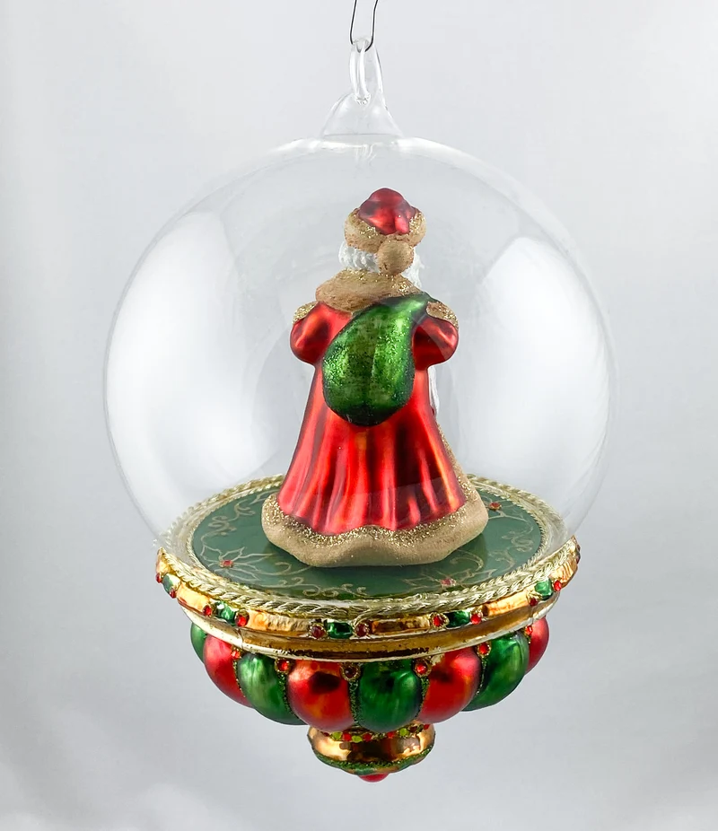 Weihnachtsmann mit Laterne in schön gestalteter Glaskugel, KOMOZJA MOSTOWSKI