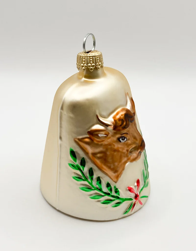 Beige Glocke mit brauner Kuh