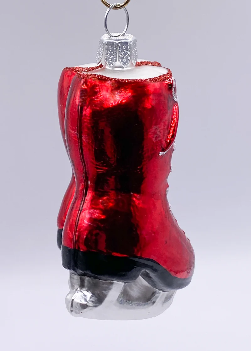 Glänzend roter Damen-Schlittschuh