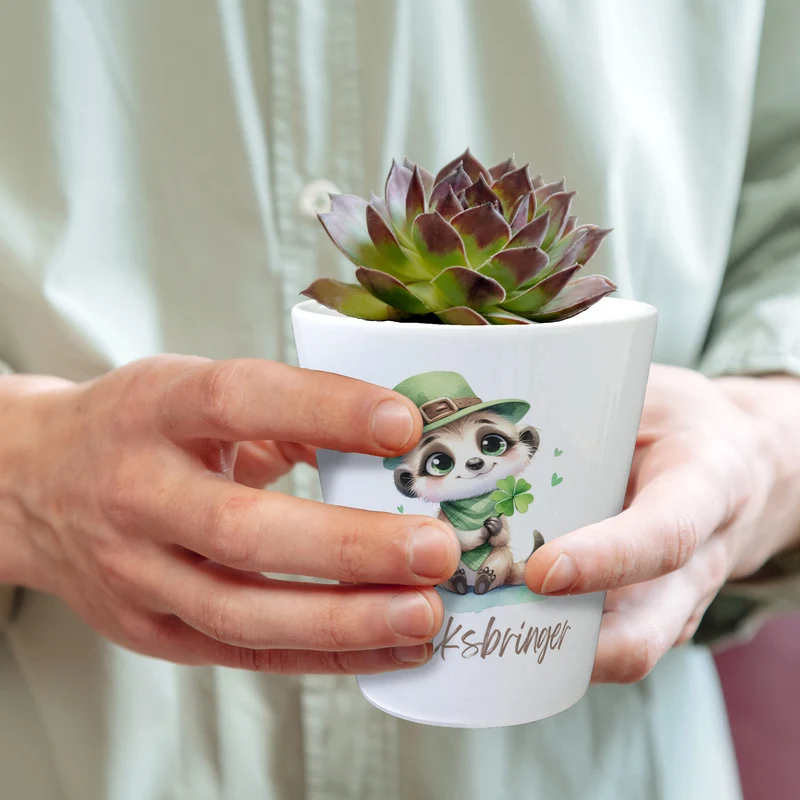 Erdmännchen Glücksbringer Blumentopf