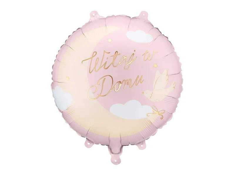 Rosa Weiß Beige Folienballon Witaj W Domu Empty 35cm