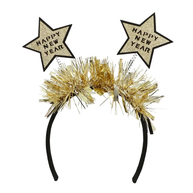 Frohes neues Jahr Haarband Gold Sterne