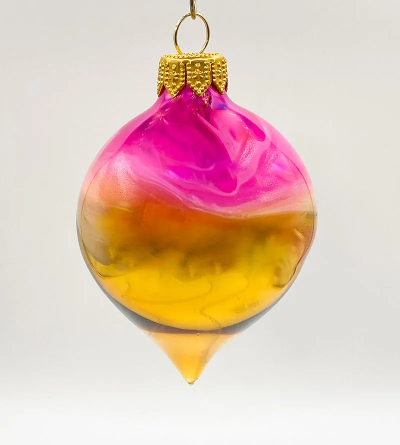 Zapfen gold-pink marmoriert