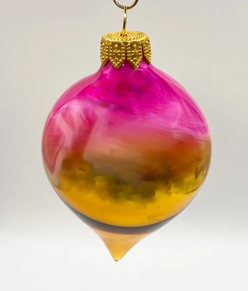 Zapfen gold-pink marmoriert