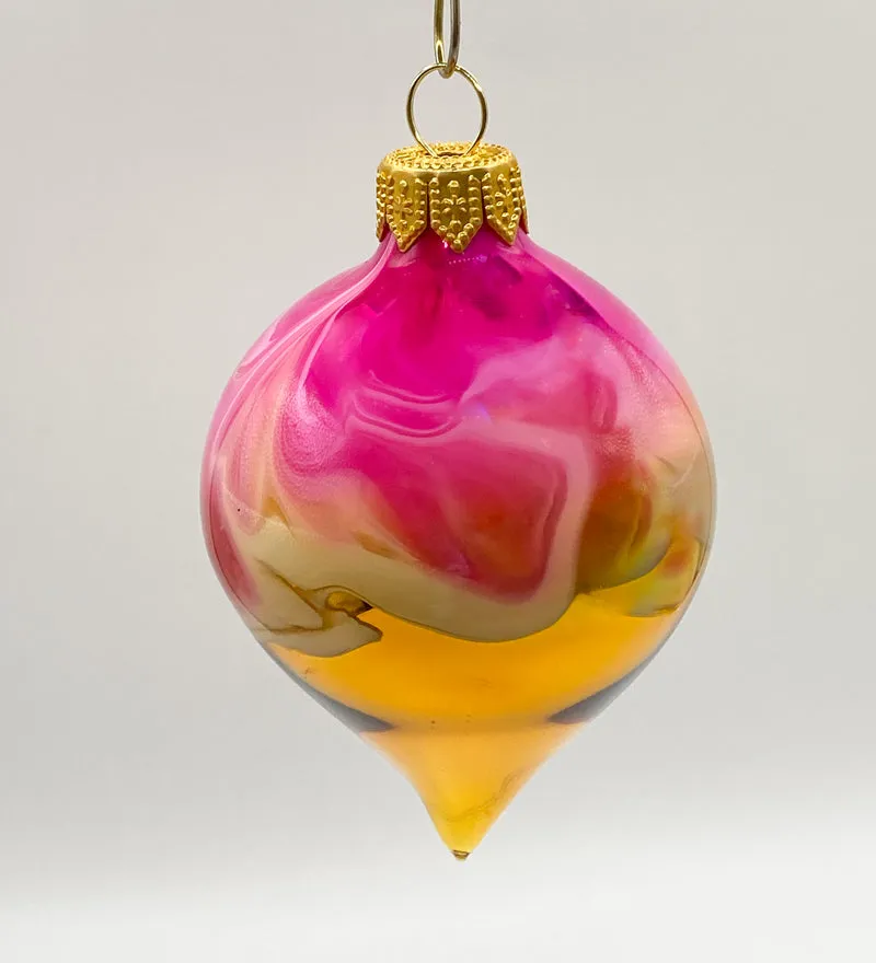 Zapfen gold-pink marmoriert