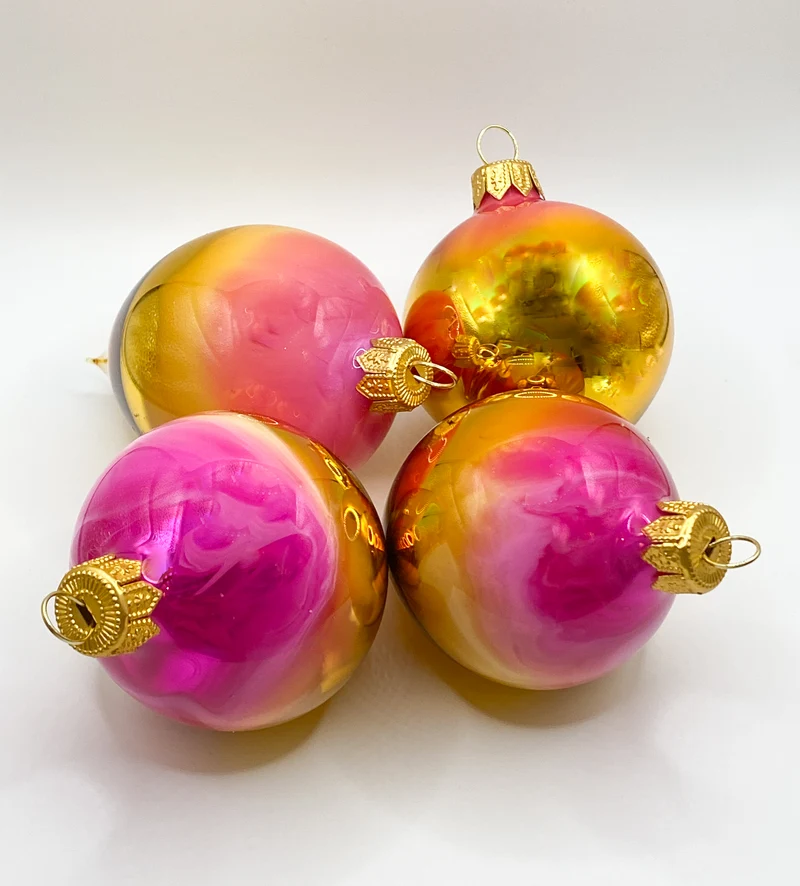 Zapfen gold-pink marmoriert