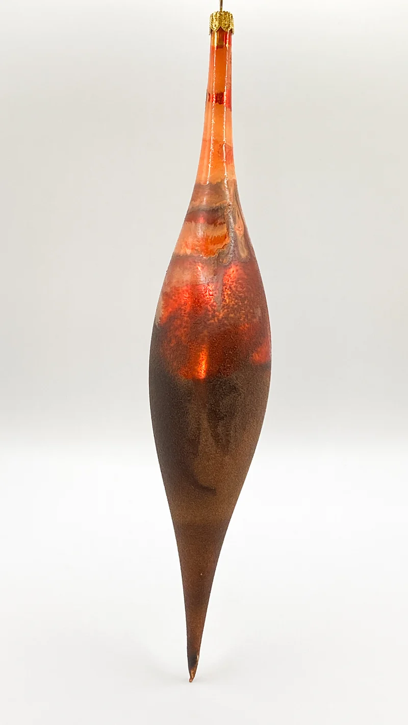 Olive orange-braun-kupfer marmoriert