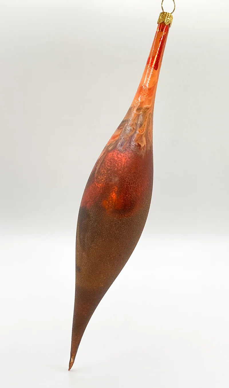 Olive orange-braun-kupfer marmoriert