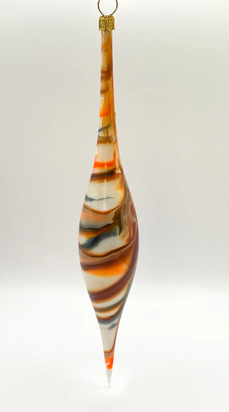 Olive creme-orange-braun marmoriert