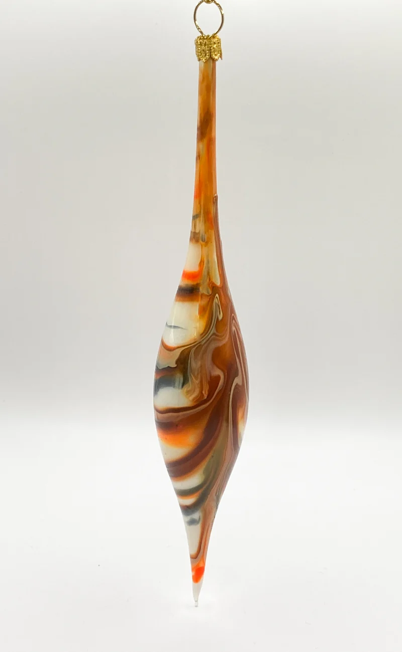 Olive creme-orange-braun marmoriert