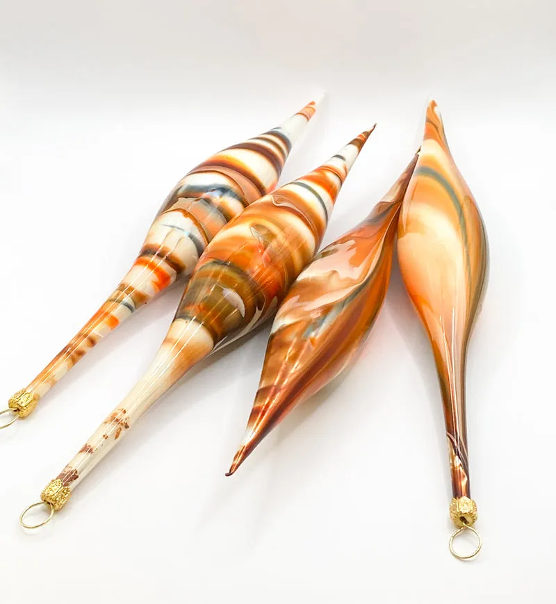 Olive creme-orange-braun marmoriert