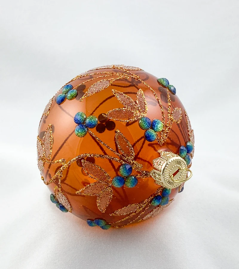 Kugel kupfer transparent mit Ranken Dekor