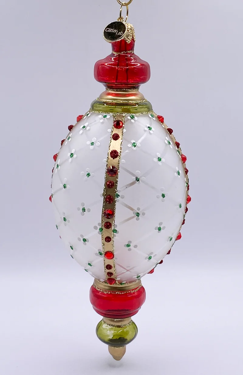 Tropfen transparent mit aufwändigem Dekor, GlitterLab