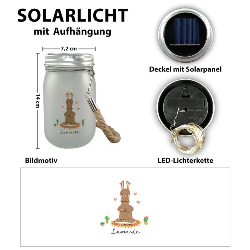 Lama Solarlicht mit Spruch Lamaste
