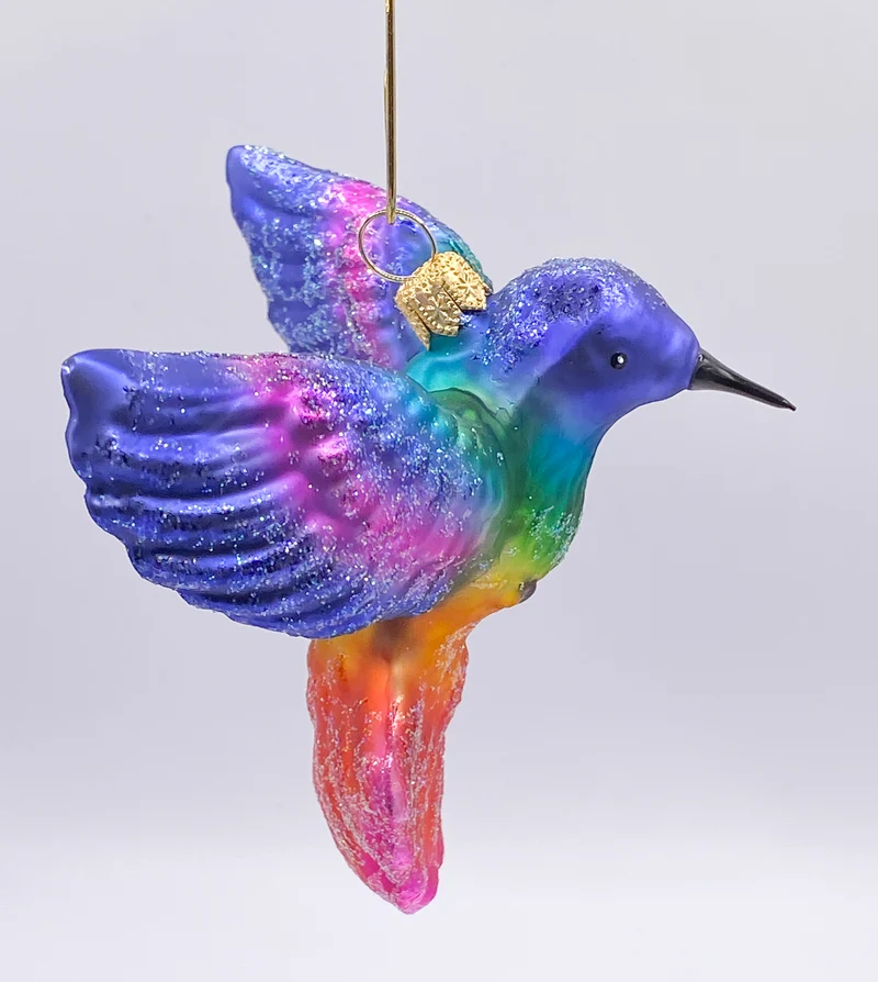 Regenbogen farbener fliegender Kolibri