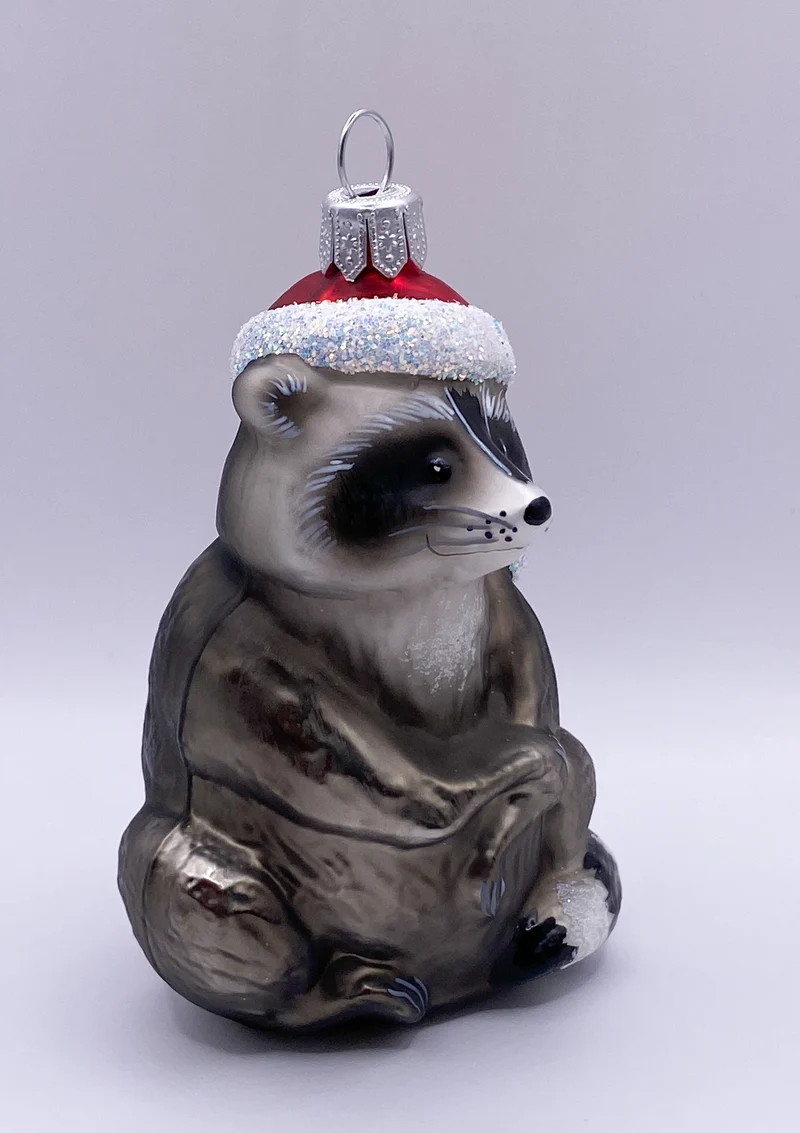 Der Waschbär freut sich auf Weihnachten