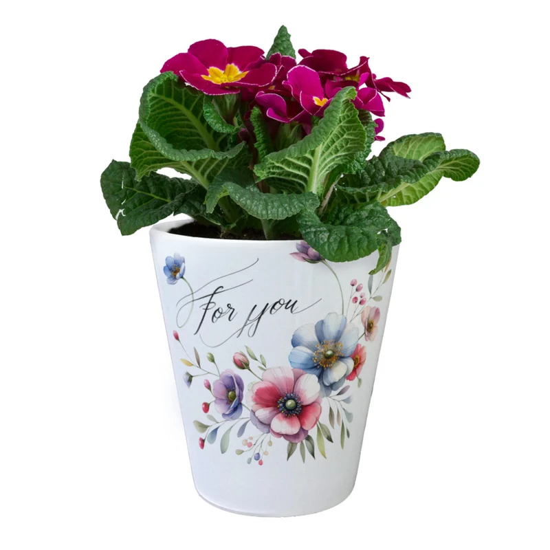 Blumen für dich Deko Blumentopf mit Spruch For You
