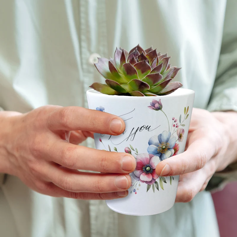 Blumen für dich Deko Blumentopf mit Spruch For You