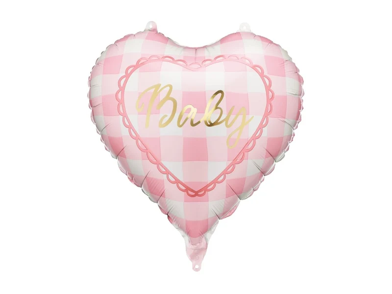 Herz Folienballon Weiß Rosa Baby 35cm