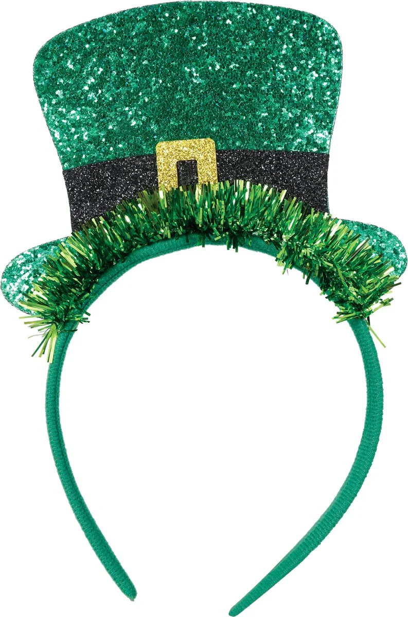 St. Patrick's Day Haarband mit Hut Glitter