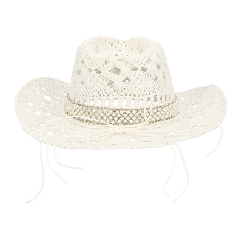 Cowboyhut Weiße Braut glitzert