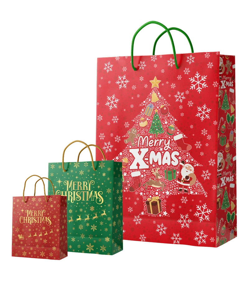 Weihnachtsgeschenktüte Rot Weihnachtsfiguren Xl 71cm