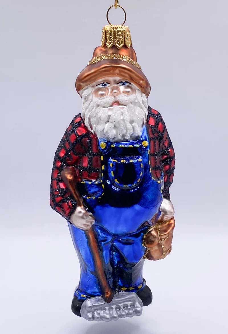 Gärtner-Zwerg in blauen Latzhosen