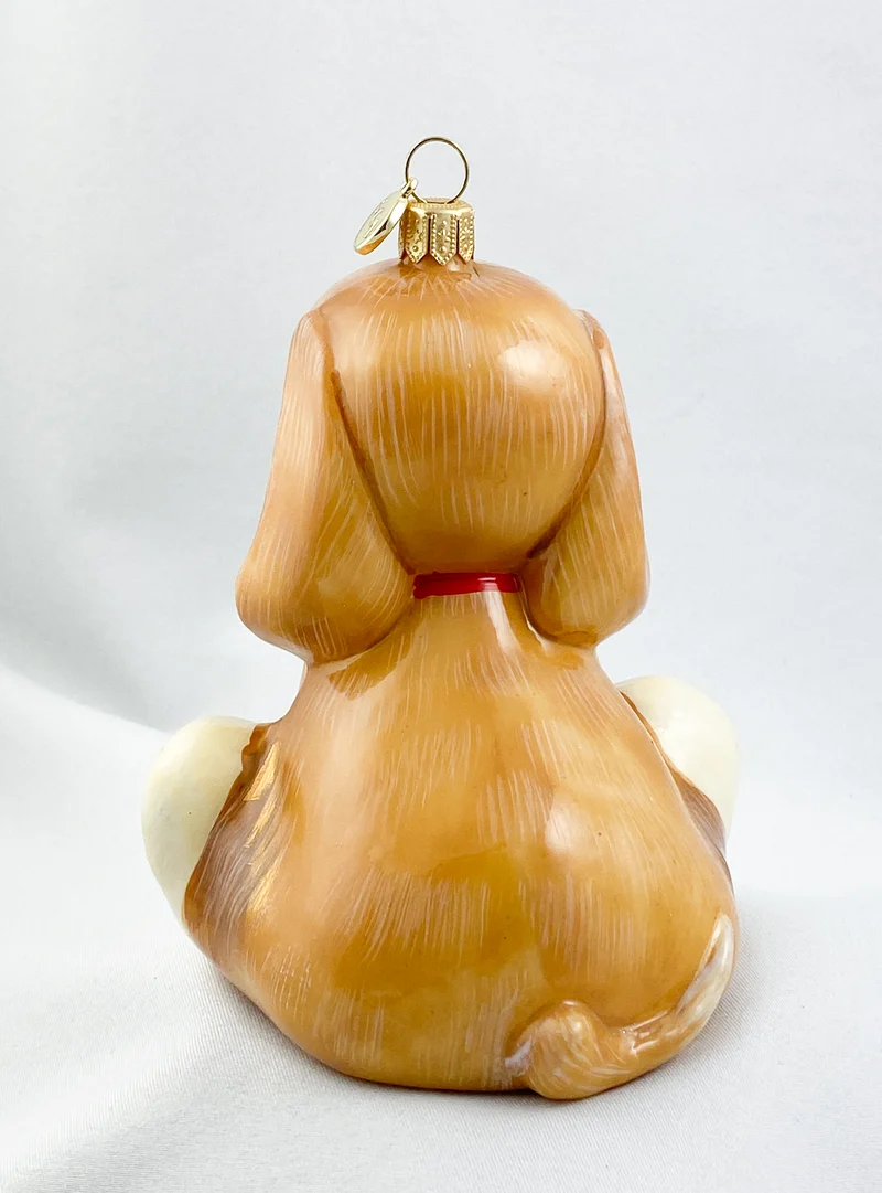 Süsser Hundewelpe mit rotem Herzchen-Halsband, GlitterLab