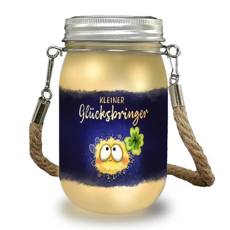 Kleiner Glücksbringer Solarlicht mit Glühwürmchen
