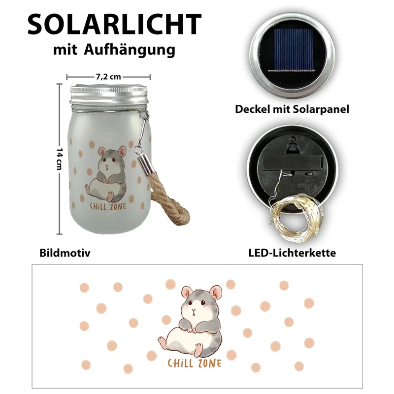 Hamster Solarlicht mit Spruch Chill Zone