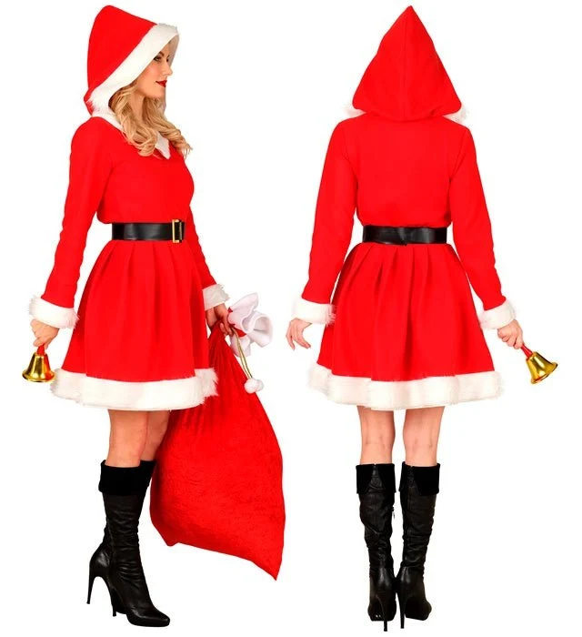 Weihnachtskleid Rot Weiß Damen