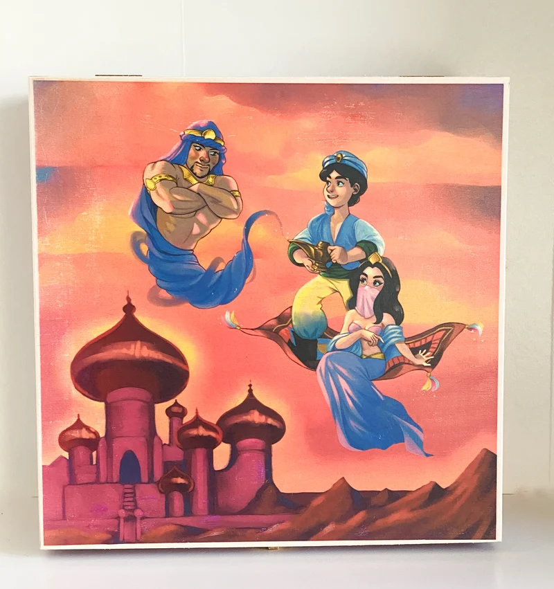 Scheherezade Märchen Set mit Aladdin, Wunderlampe, Dschinn und fliegendem Teppich, 5 Teile, KOMOZJA MOSTOWSKI