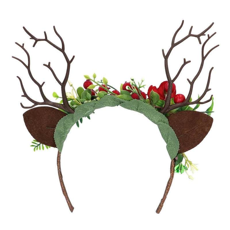 Rentier-Haarband mit Blumen