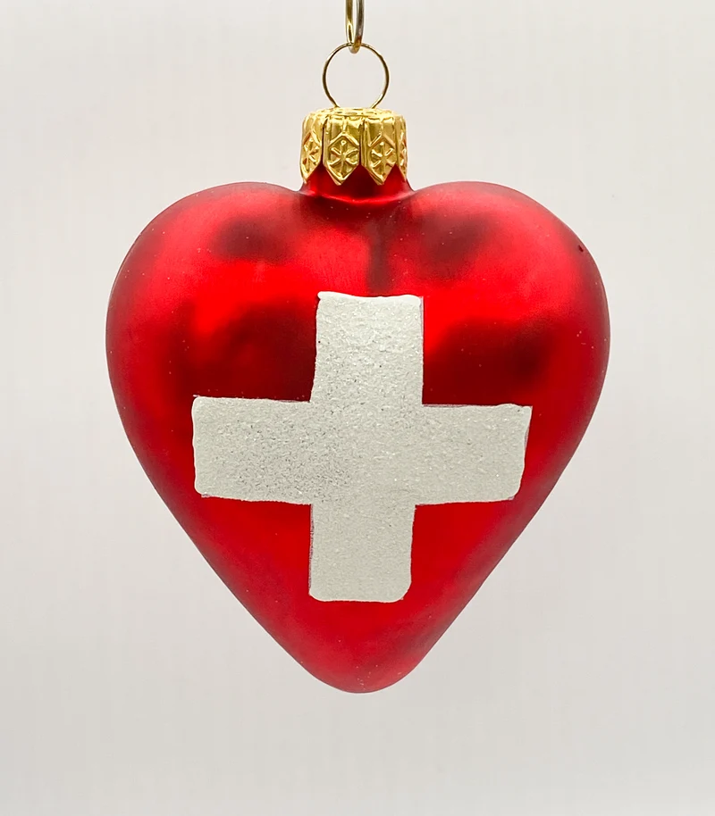 Rotes Herz mit Schweizerkreuz