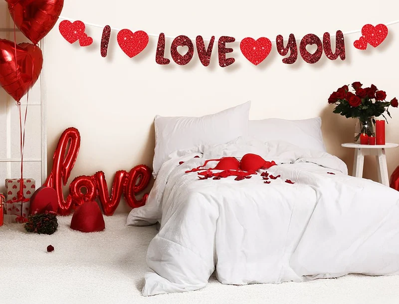 I Love You Buchstabengirlande Rot 3m