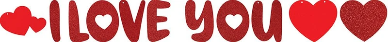 I Love You Buchstabengirlande Rot 3m