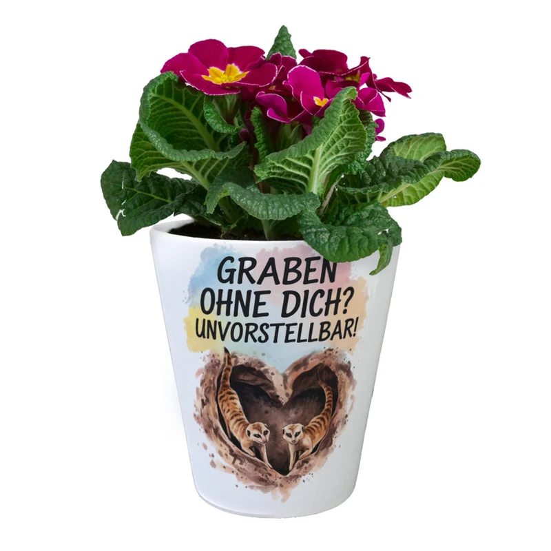 Erdmännchen Graben ein Herz Blumentopf - Unvorstellbar ohne dich
