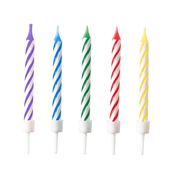 Regenbogen-Kerzen Spirale Hell 7,5cm 10Stk