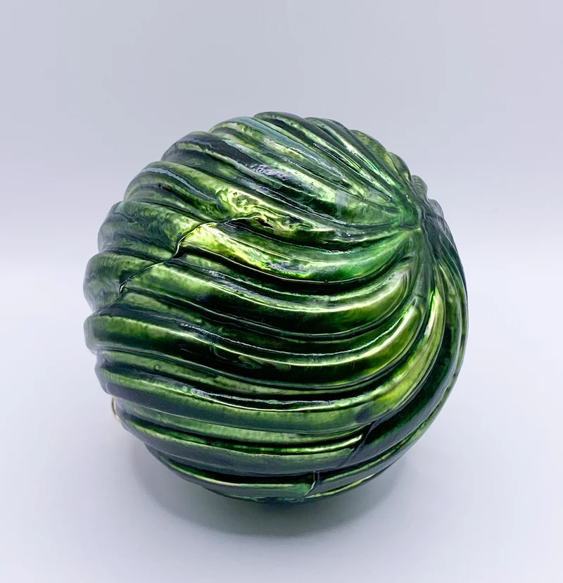 Kugel dunkelgrün marmoriert
