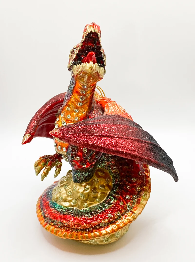 Roter Drachen auf dem Gold-Schatz, GlitterLab