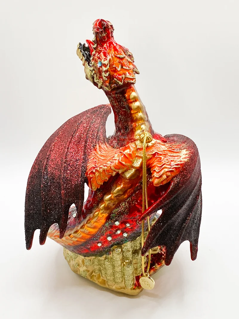 Roter Drachen auf dem Gold-Schatz, GlitterLab