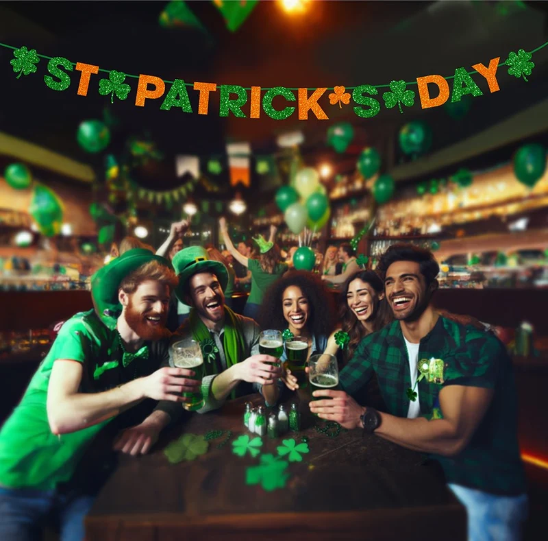 St. Patrick's Day Girlande Grün Orange 3m
