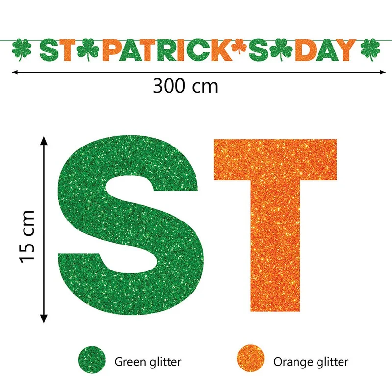 St. Patrick's Day Girlande Grün Orange 3m