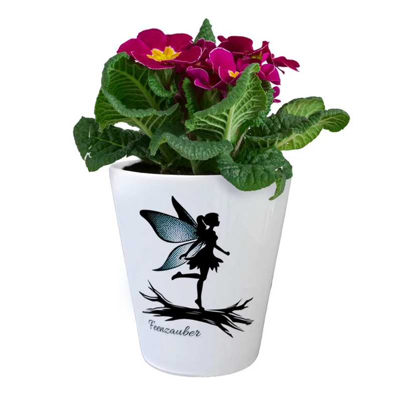 Tanzende Fee Blumentopf mit Spruch Feenzauber