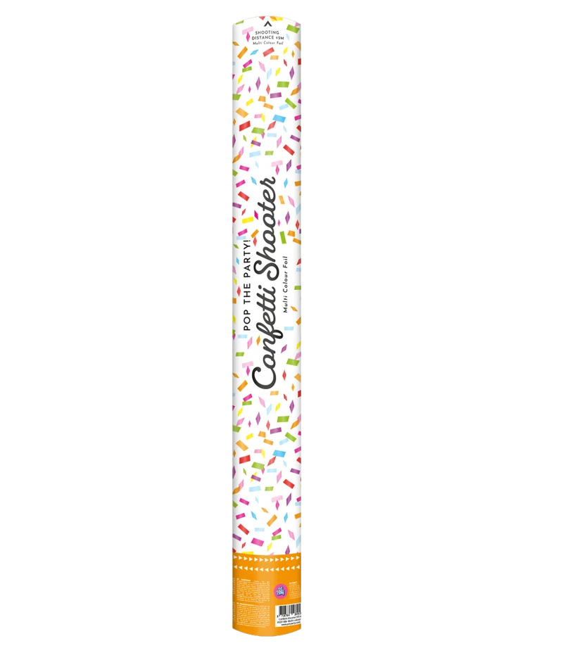 Bunte Konfettikanone Folie Metallic 60cm