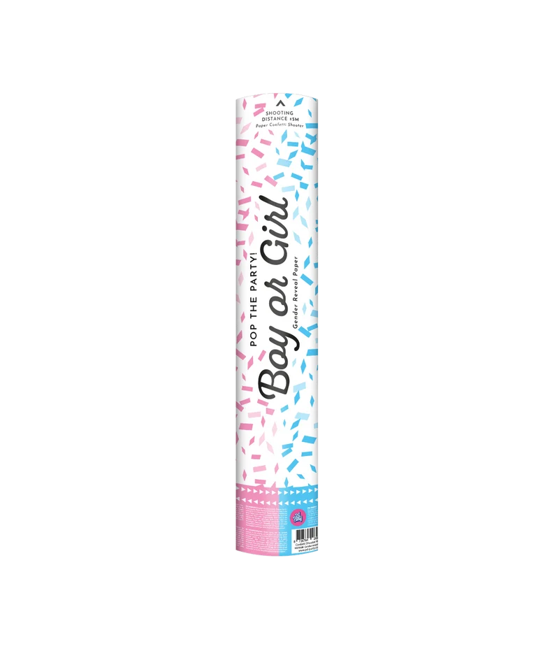 Gender Reveal Konfettikanone Blaues Papier 40cm
