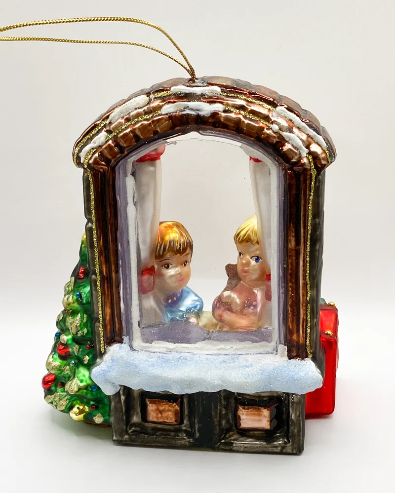 Die Kinder warten am Fenster gespannt auf das Christkind, KOMOZJA MOSTOWSKI